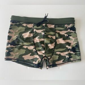 COOFANDY Swim Shorts Men's Size L Athletic Swim Trunk Quick Dry Camo Print